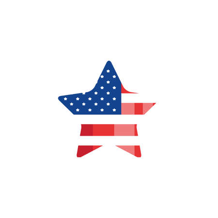Usa flag star design, United states america independence day nation us country and national theme Vector illustrationのイラスト素材