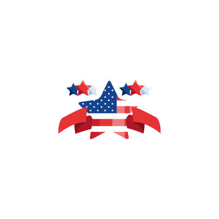 Usa flag star design, United states america independence day nation us country and national theme Vector illustrationのイラスト素材
