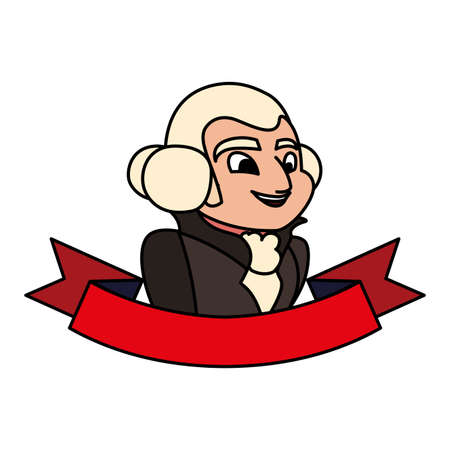 president george washington on white background vector illustration designのイラスト素材