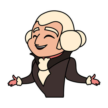 president george washington on white background vector illustration designのイラスト素材