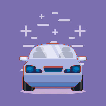 car vehicle transport purple background vector illustrationのイラスト素材