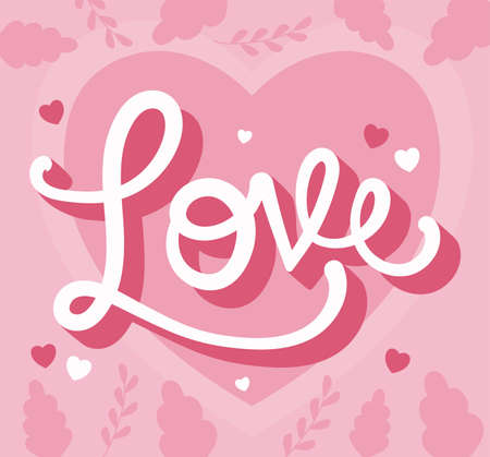 Heart and leaves design of love passion romantic valentines day wedding decoration and marriage theme Vector illustrationのイラスト素材
