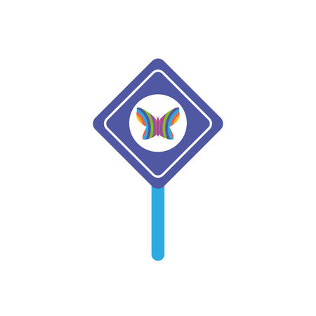 Butterfly inside banner of zero discrimination day, flat style icon vector illustration designのイラスト素材