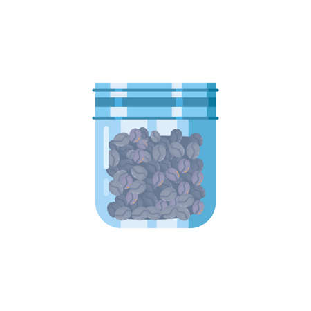 Coffee beans inside jar design of time drink breakfast beverage shop morning store aroma and caffeine theme Vector illustrationのイラスト素材