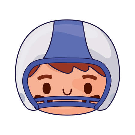 Player with helmet design, American football super bowl sport hobby competition game training equipment tournement and play theme Vector illustrationのイラスト素材