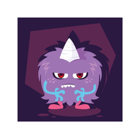 alien monster for halloween, angry monster vector illustration design