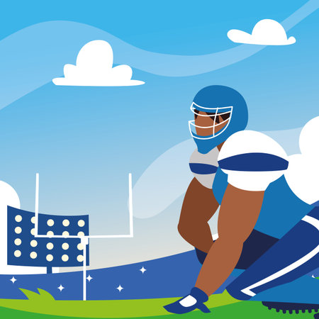 man football player of rugby , sportsman with uniform vector illustration designのイラスト素材