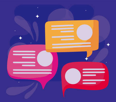 Bubbles design, Social media multimedia communication digital marketing internet web and connect theme Vector illustrationのイラスト素材