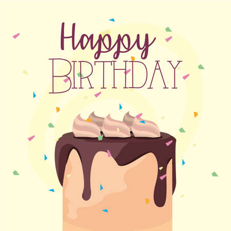 cake design, Happy birthday card celebration decoration surprise party anniversay and invitation theme Vector illustrationのイラスト素材