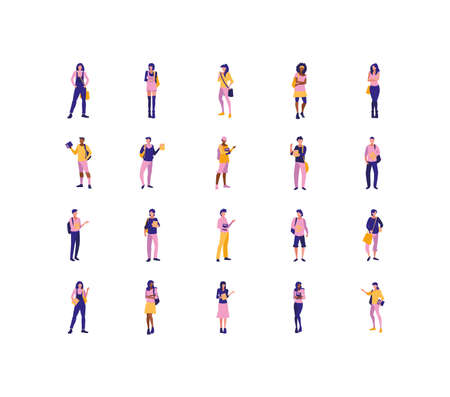 Women and men avatars design, People person human profile and user theme Vector illustrationのイラスト素材