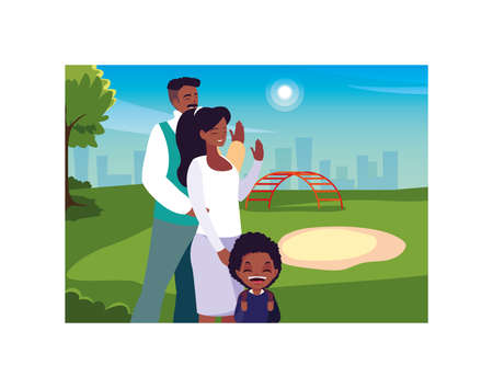 parents with her student son back to school vector illustration designのイラスト素材