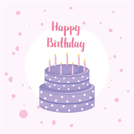 cake design, Happy birthday card celebration decoration surprise party anniversay and invitation theme Vector illustrationのイラスト素材