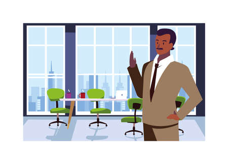businessman in the work office vector illustration designのイラスト素材