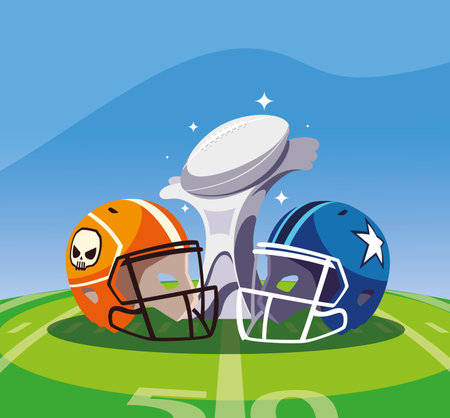 American football sports award in football stadium vector illustration design