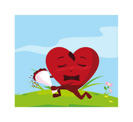 heart with holding roses in hand, card valentines day vector illustration designのイラスト素材