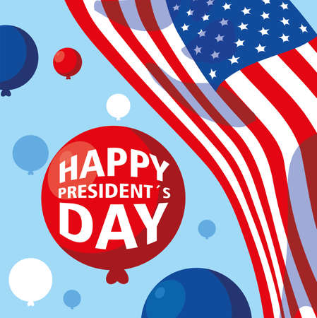 label happy president day, greeting card, United States of America celebration vector illustration designのイラスト素材