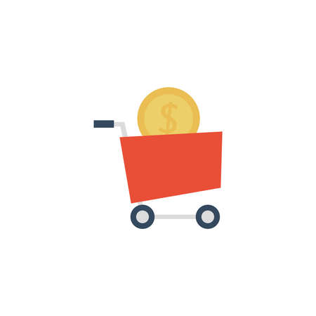 shopping cart on white background vector illustration designのイラスト素材