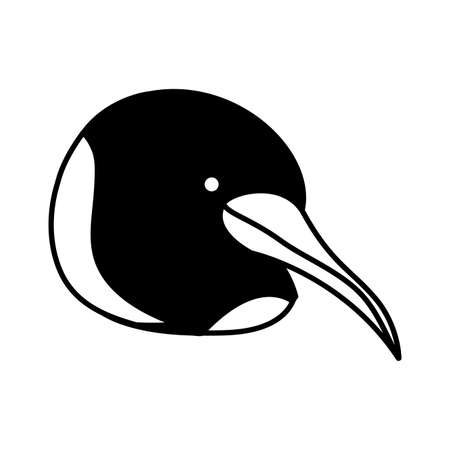 head emperor penguin on white background vector illustration designのイラスト素材