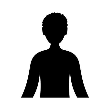 young man silhouette avatar character vector illustration designのイラスト素材