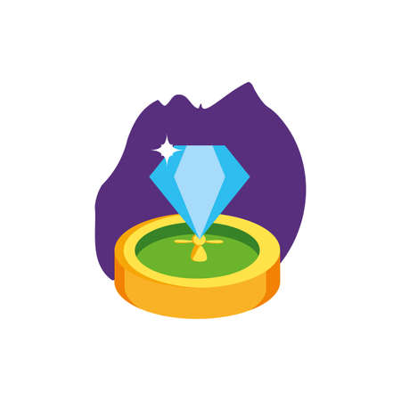 casino roulette game with diamond vector illustration designのイラスト素材