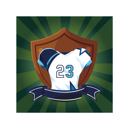 american football jersey on shield vector illustration designのイラスト素材