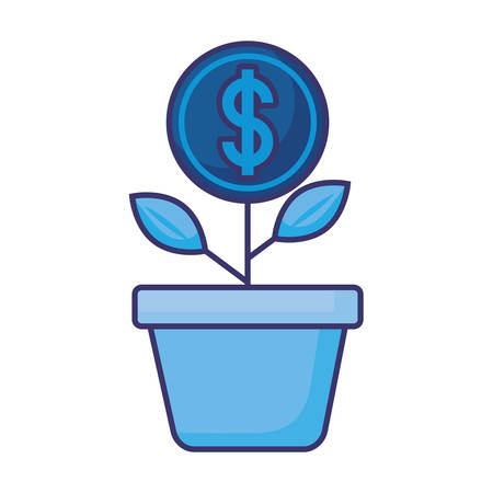 Dollar coin flower of money financial item banking commerce market payment buy currency accounting and invest theme Vector illustrationのイラスト素材