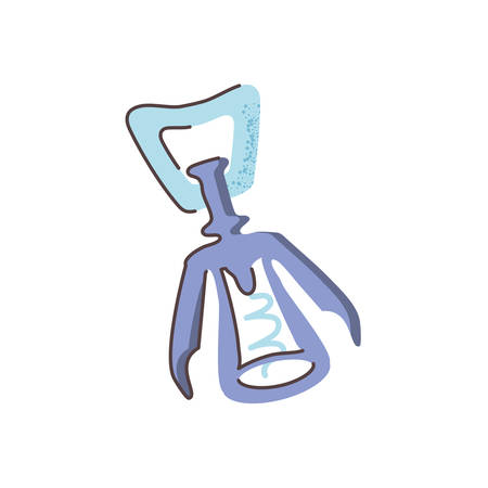bottle and wine opener icon over white background, flat and colorful design, vector illustrationのイラスト素材