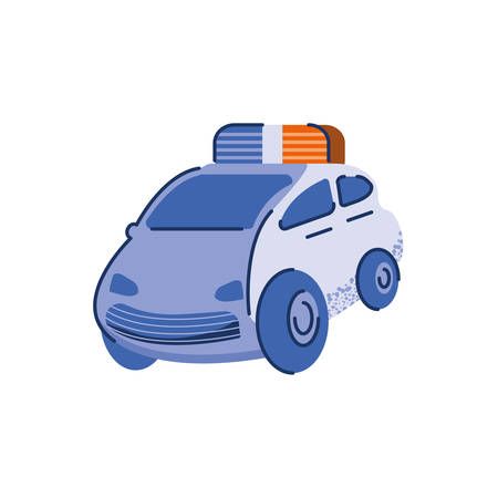 cartoon police car icon over white background, flat and colorful design, vector illustrationのイラスト素材