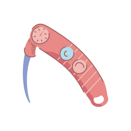 pocket knife icon over white background, flat and colorful design, vector illustrationのイラスト素材