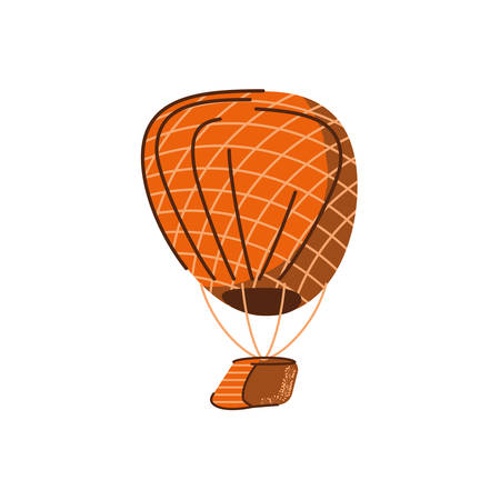 hot air balloon icon over white background, flat and colorful design, vector illustrationのイラスト素材