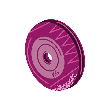 gym weight disk icon over white background, flat and colorful design, vector illustrationのイラスト素材