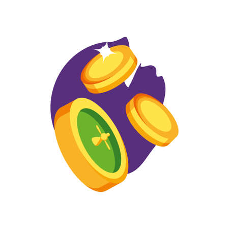 casino roulette game with coins vector illustration designのイラスト素材