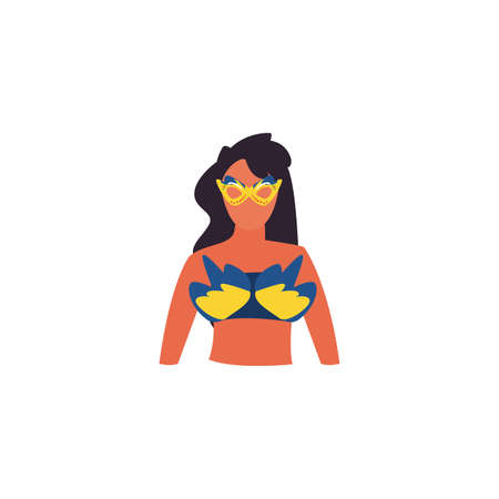 beautiful woman brazilian garota on white background vector illustration designのイラスト素材