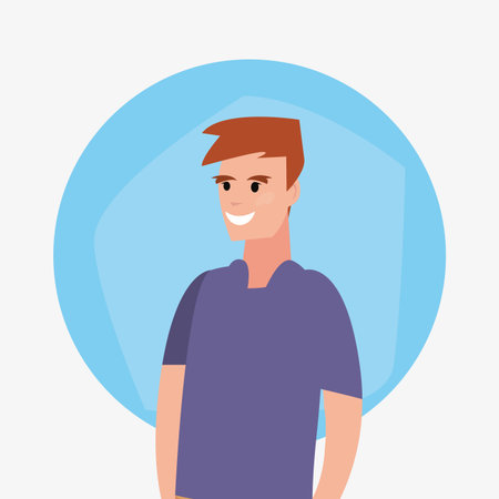 man portrait male character cartoon vector illustration