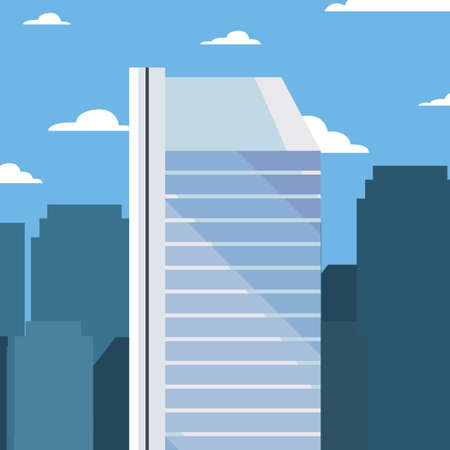 skyscraper urban city sky background vector illustrationのイラスト素材