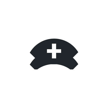 nurse cap, silhouette style icon vector illustration designのイラスト素材