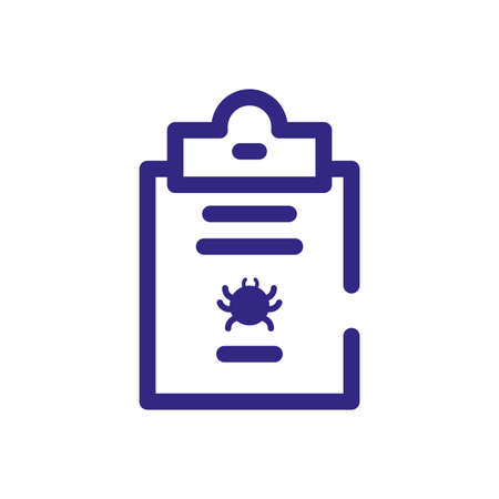 medical virus report icon over white background, thick line style, vector illustrationのイラスト素材
