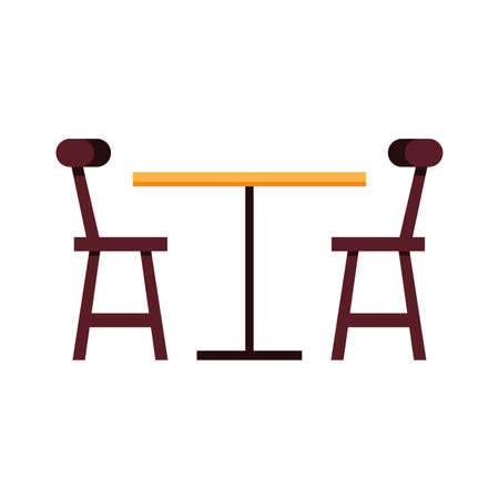 wooden dining table on white background vector illustration designのイラスト素材