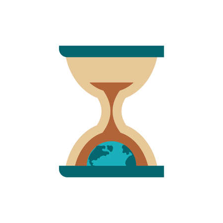 World and hourglass design, Climate change global warning environment nature pollution green and extreme danger theme Vector illustrationのイラスト素材