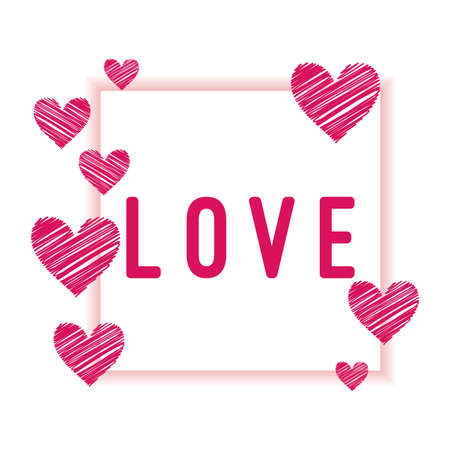 Pink hearts design of love passion romantic valentines day wedding decoration and marriage theme Vector illustrationのイラスト素材