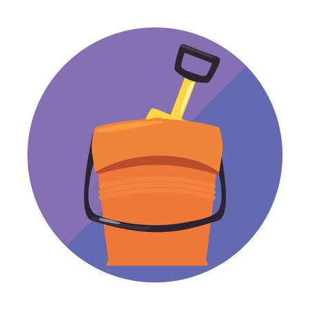 summer time holiday bucket and shovel vector illustrationのイラスト素材