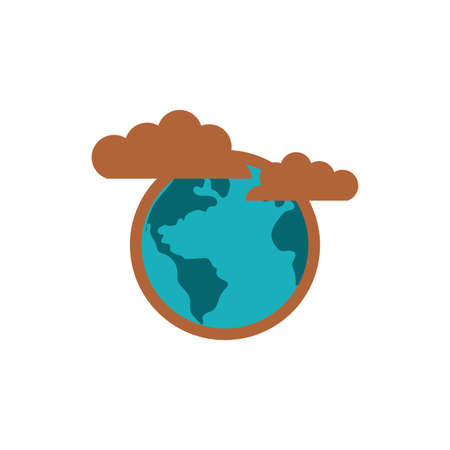 World and dirty clouds design, Climate change global warning environment nature pollution green and extreme danger theme Vector illustrationのイラスト素材