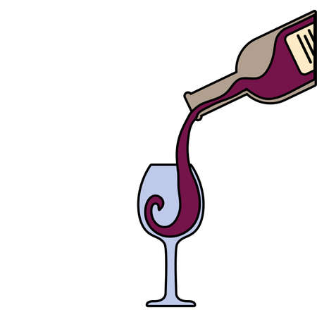 bottle and glass of wine on white background vector illustration designのイラスト素材