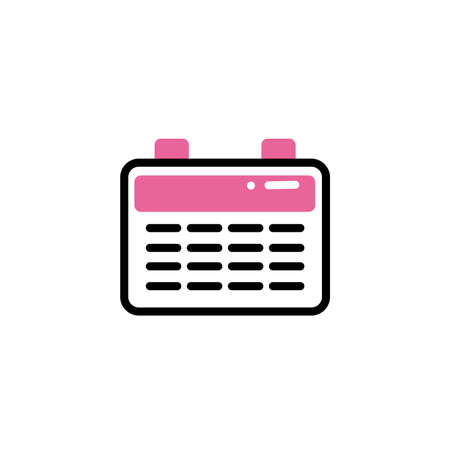 calendar reminder, line style and color vector illustration desingのイラスト素材
