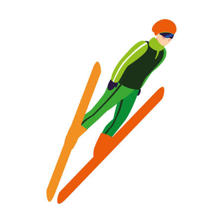 man practicing sport extreme winter on white background vector illustration designのイラスト素材