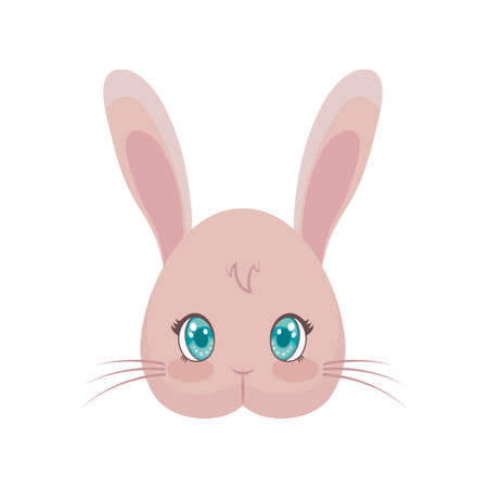 head of cute rabbit animal character vector illustration designのイラスト素材