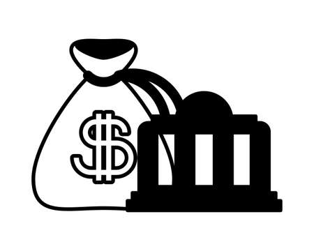 bag with money on white background vector illustration designのイラスト素材