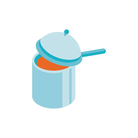 kitchen saucepan design, Eat food restaurant menu dinner lunch cooking and meal theme Vector illustrationのイラスト素材