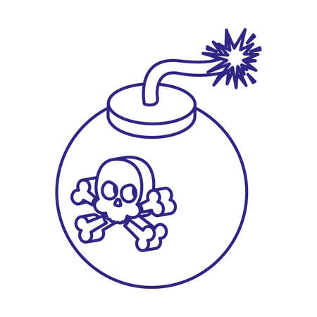 Skull and bomb design of Security system warning protection danger web alert and safe theme Vector illustrationのイラスト素材