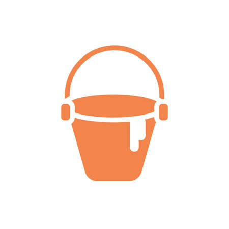 bucket tool design, Under construction architecture work repair progress warning industry and build theme Vector illustrationのイラスト素材